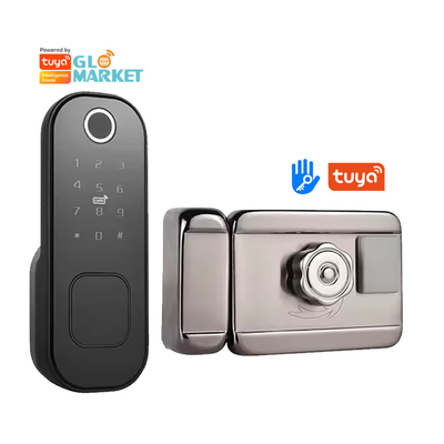 โกลมาร์เก็ต Smart Home กันน้ํา Smart Electric Rim Lock พร้อม Tuya APP Control WIFI ประตูประตูกลางแจ้ง