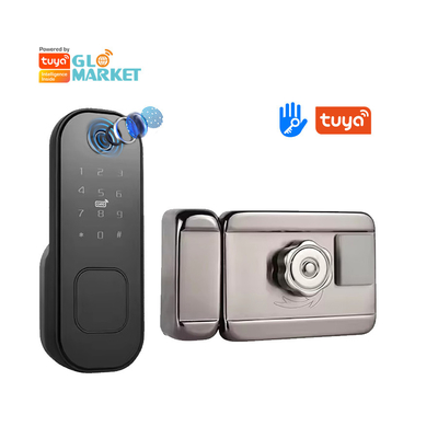 โกลมาร์เก็ต Smart Home กันน้ํา Smart Electric Rim Lock พร้อม Tuya APP Control WIFI ประตูประตูกลางแจ้ง