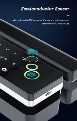 โกลมาร์เก็ต Tuya Smart Glass Door Lock Biometric Fingerprint BLE Smart Electronic Lock สําหรับสํานักงาน ประตูแก้ว