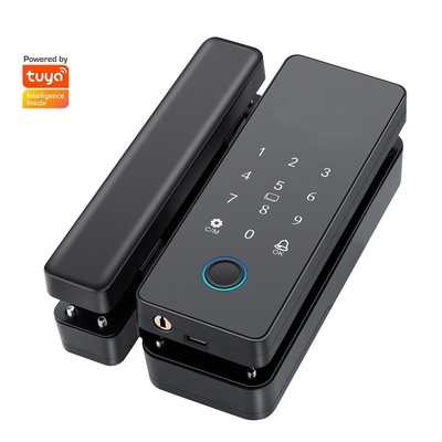 โกลมาร์เก็ต Tuya Smart Glass Door Lock Biometric Fingerprint BLE Smart Electronic Lock สําหรับสํานักงาน ประตูแก้ว