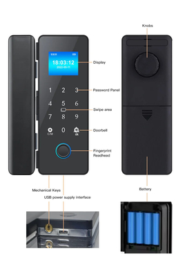 Glomarket Smart Glass Door Lock Wifi Remote Control Tuya แอพ สํานักงานล็อคการ์ดดิจิตอล บิโอเมตริคนิ้วมือล็อคประตู