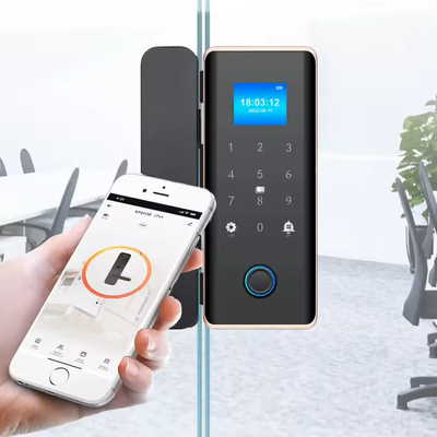 Glomarket Smart Glass Door Lock Wifi Remote Control Tuya แอพ สํานักงานล็อคการ์ดดิจิตอล บิโอเมตริคนิ้วมือล็อคประตู