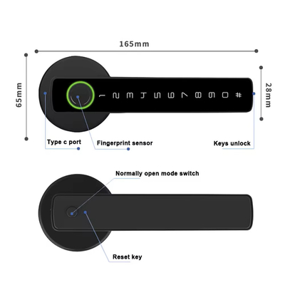 Glomarket Tuya Ble ล็อคสมาร์ท ความปลอดภัย อิเล็กทรอนิกส์ Keyless Smart Door Handle Lock ล็อคห้องใน