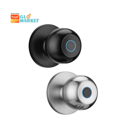 Glomarket ขายส่งปลีก อัจฉริยะกลม ปุ่มกลมล็อค keyless Smart Door Handle Lock Tuya App Control ล็อคประตูลายนิ้วมือสมาร์ท
