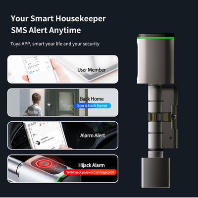 Glomarket Home Smart Door Lock Ttlock ล็อคประตูสมาร์ทลายนิ้วมือ บัตรกุญแจ Unlock ปรับกระบอก ยูโร Smart Lock Tuya App ล็อคประตู