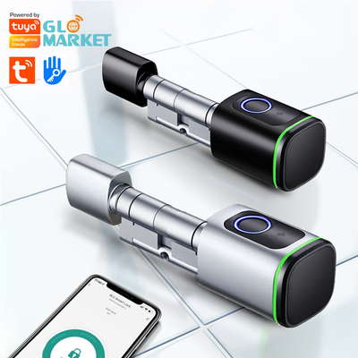 Glomarket Home Smart Door Lock Ttlock ล็อคประตูสมาร์ทลายนิ้วมือ บัตรกุญแจ Unlock ปรับกระบอก ยูโร Smart Lock Tuya App ล็อคประตู