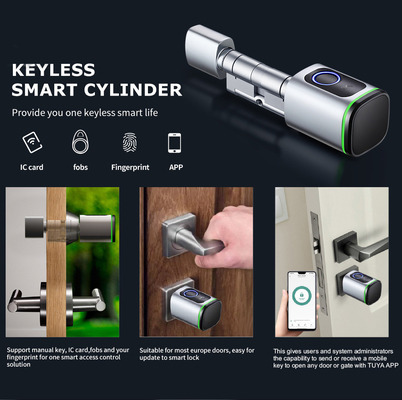 Glomarket Home Smart Door Lock Ttlock ล็อคประตูสมาร์ทลายนิ้วมือ บัตรกุญแจ Unlock ปรับกระบอก ยูโร Smart Lock Tuya App ล็อคประตู
