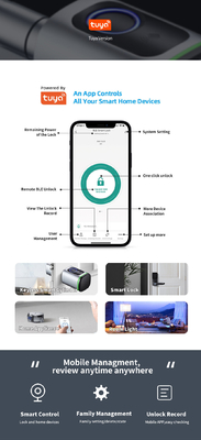 Glomarket Home Smart Door Lock Ttlock ล็อคประตูสมาร์ทลายนิ้วมือ บัตรกุญแจ Unlock ปรับกระบอก ยูโร Smart Lock Tuya App ล็อคประตู