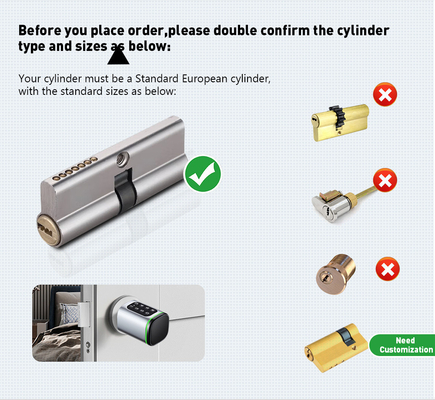 Glomarket Tuya Ttlock Smart Digital Keyless Door Lock ซิลินเดอร์ล็อค รวมรหัสผ่านและบัตร ล็อคอิเล็กทรอนิกส์ ซิลินเดอร์ล็อคสมาร์ท