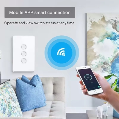 Glomarket Tuya Zigbee/wifi EU กระจกหมึกกระจกขอบ ปุ่มสัมผัส ไฟสวิทช์ 1/2/3/4 วงการ Wifi ปุ่มกําแพงทํางานกับ Google Alexa