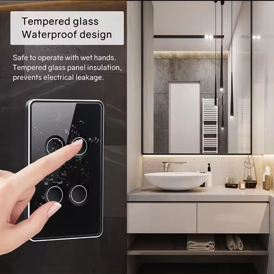 Glomarket Tuya Zigbee/wifi EU กระจกหมึกกระจกขอบ ปุ่มสัมผัส ไฟสวิทช์ 1/2/3/4 วงการ Wifi ปุ่มกําแพงทํางานกับ Google Alexa