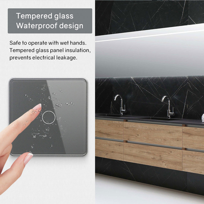 Glomarket Smart EU/UK 1-4Gang Wall Switch WIFI/Zigbee Glass Panel Light Switch Tuya Smart Switch พร้อม Google Alexa ราคาถูก