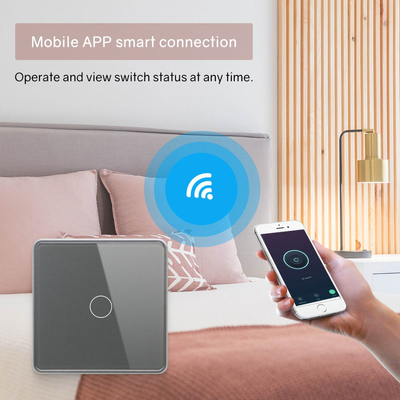 Glomarket Smart EU/UK 1-4Gang Wall Switch WIFI/Zigbee Glass Panel Light Switch Tuya Smart Switch พร้อม Google Alexa ราคาถูก