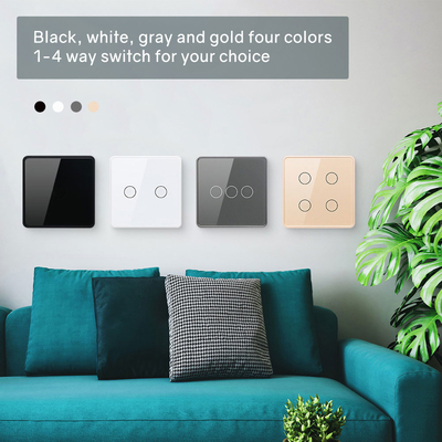 Glomarket Smart EU/UK 1-4Gang Wall Switch WIFI/Zigbee Glass Panel Light Switch Tuya Smart Switch พร้อม Google Alexa ราคาถูก