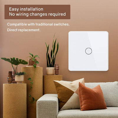 Glomarket Smart EU/UK 1-4Gang Wall Switch WIFI/Zigbee Glass Panel Light Switch Tuya Smart Switch พร้อม Google Alexa ราคาถูก