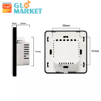 Glomarket Tuya กระจกสมาร์ท ทัชบัตตัน Wifi ตู้น้ําสมาร์ท สวิตช์ Alexa การควบคุมเสียง สวิตช์เครื่องทําน้ําร้อนสแตนดาร์ท EU