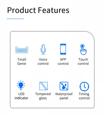 เครื่องปรับเปลี่ยนผ้าม่านสมาร์ท Wifi/Zigbee Voice Control Google Assistant เครื่องปรับเปลี่ยนจอสัมผัสสมาชิกสหรัฐอเมริกา APP เครื่องปรับเปลี่ยนประตูโรงรถ