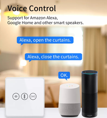 เครื่องปรับเปลี่ยนผ้าม่านสมาร์ท Wifi/Zigbee Voice Control Google Assistant เครื่องปรับเปลี่ยนจอสัมผัสสมาชิกสหรัฐอเมริกา APP เครื่องปรับเปลี่ยนประตูโรงรถ