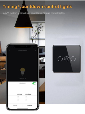 Glomarket Tuya Wifi สมาร์ทสวิตช์ไร้สายแผงคริสตัลแก้วสัมผัสผนังสมาร์ทสวิตช์หรี่ไฟ Wi-Fi สำหรับบ้านอัจฉริยะ