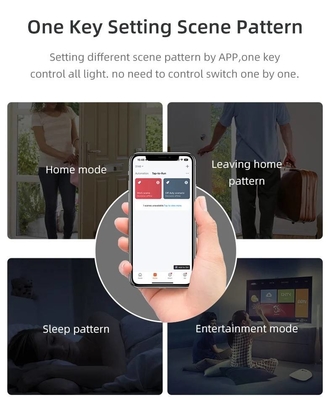 Glomarket Tuya Wifi สมาร์ทสวิตช์ไร้สายแผงคริสตัลแก้วสัมผัสผนังสมาร์ทสวิตช์หรี่ไฟ Wi-Fi สำหรับบ้านอัจฉริยะ