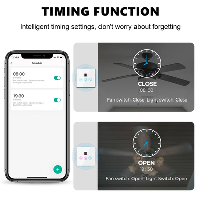 Glomarket Tuya Wifi Fan Light Switch Touch 3 In 1 Switch 5 ความเร็ว ปรับระดับเพดาน Fan Switch สําหรับ Alexa Google Home