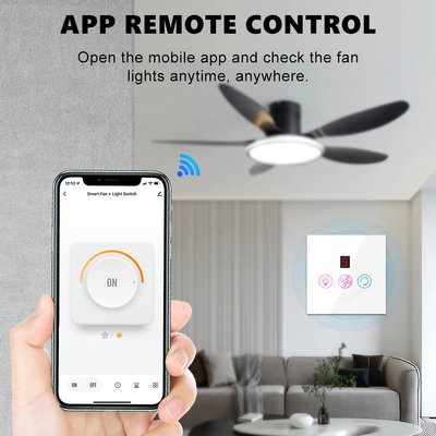 Glomarket Tuya Wifi Fan Light Switch Touch 3 In 1 Switch 5 ความเร็ว ปรับระดับเพดาน Fan Switch สําหรับ Alexa Google Home