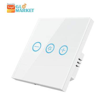 โป้สัมผัสกระจก Tuya Wifi Bulb ระยะไกลไร้สาย ปรับแสง Dimmer Touch Switch Smart สําหรับหลอดไฟ