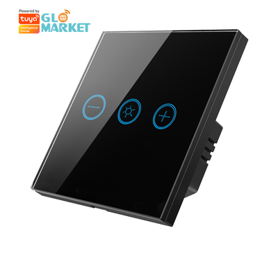 โป้สัมผัสกระจก Tuya Wifi Bulb ระยะไกลไร้สาย ปรับแสง Dimmer Touch Switch Smart สําหรับหลอดไฟ