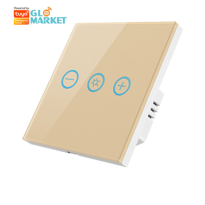 โป้สัมผัสกระจก Tuya Wifi Bulb ระยะไกลไร้สาย ปรับแสง Dimmer Touch Switch Smart สําหรับหลอดไฟ