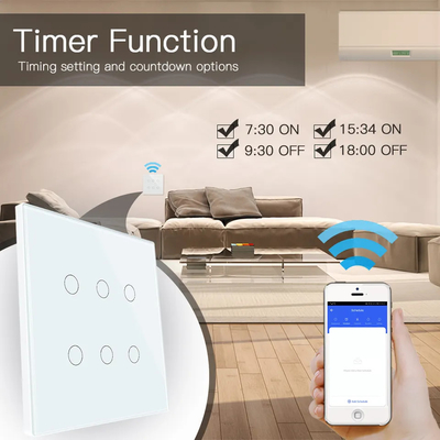 Glomarket Smart Wifi บราซิล 118*124 สวิตช์ ทํางานกับ Google Alexa Assistant Tuya สวิตช์ไฟฉลาดสําหรับบ้าน