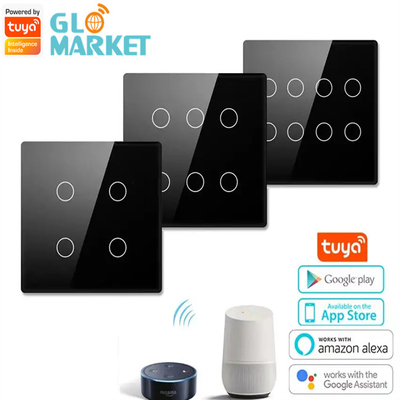 Glomarket Smart Wifi บราซิล 118*124 สวิตช์ ทํางานกับ Google Alexa Assistant Tuya สวิตช์ไฟฉลาดสําหรับบ้าน