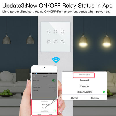 Glomarket Smart Wifi บราซิล 118*124 สวิตช์ ทํางานกับ Google Alexa Assistant Tuya สวิตช์ไฟฉลาดสําหรับบ้าน