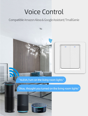 Glomarket Tuya WiFi Zigbee Smart Light Switch ปุ่มปุ่มป้ายกําแพง 1/2/3 กองแก๊งทํางานกับ Alexa Google Home