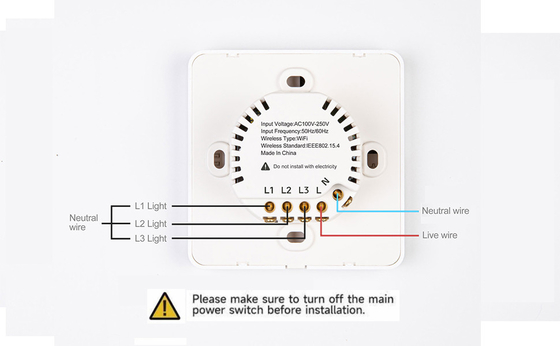 Glomarket Tuya Wifi Smart Wall Light Switch 1/2/3 Gang Support Voice/app/touch Control พร้อมจอแสดงอุณหภูมิ