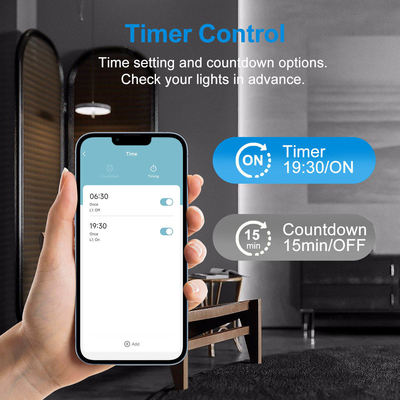 Glomarket Tuya Wifi Smart Wall Light Switch 1/2/3 Gang Support Voice/app/touch Control พร้อมจอแสดงอุณหภูมิ