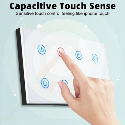 Glomarket Smart Home 8 Gang Wall Switch US Standard Tuya Voice APP การควบคุมทางไกลแบบไร้สาย