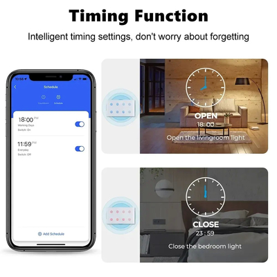 Glomarket Smart Home 8 Gang Wall Switch US Standard Tuya Voice APP การควบคุมทางไกลแบบไร้สาย