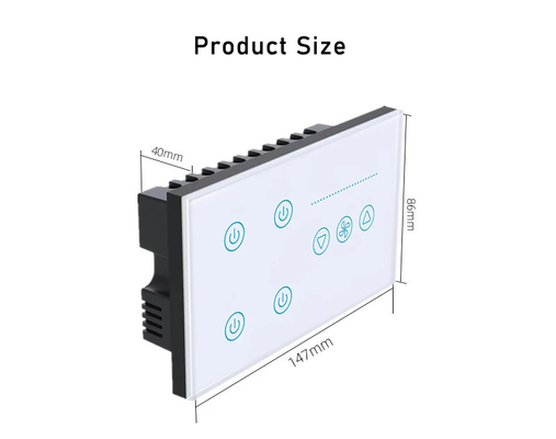 Glomarket Tuya Smart Wall Touch Switch กระจกกระจกไฟฟ้า และพัดลม เปลี่ยนสมาชิกชีวิต