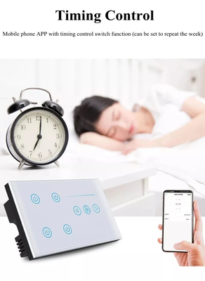 Glomarket Tuya Smart Wall Touch Switch กระจกกระจกไฟฟ้า และพัดลม เปลี่ยนสมาชิกชีวิต