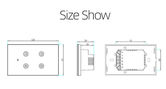 Glomarket สินค้าการออกแบบใหม่ Tuya Smart Wifi Wall Switch Us แผ่นสัมผัสกระจกมาตรฐาน แสงสวิทช์รองรับแอพรีโมทคอนโทรล