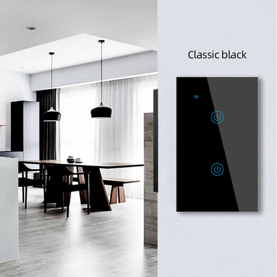 Glomarket สินค้าการออกแบบใหม่ Tuya Smart Wifi Wall Switch Us แผ่นสัมผัสกระจกมาตรฐาน แสงสวิทช์รองรับแอพรีโมทคอนโทรล
