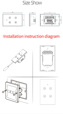 Glomarket สินค้าการออกแบบใหม่ Tuya Smart Wifi Wall Switch Us แผ่นสัมผัสกระจกมาตรฐาน แสงสวิทช์รองรับแอพรีโมทคอนโทรล
