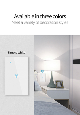 Glomarket สินค้าการออกแบบใหม่ Tuya Smart Wifi Wall Switch Us แผ่นสัมผัสกระจกมาตรฐาน แสงสวิทช์รองรับแอพรีโมทคอนโทรล