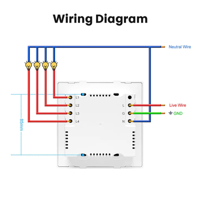 Glomarket Smart Wifi Brazil Standard Smart Home Tuya Smart 4 Gang Switch And Socket Wifi Smart Wall Socket ทํางานกับอเล็กซ่า