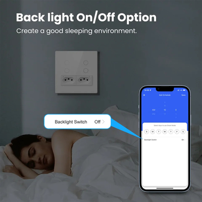 Glomarket Smart Wifi Brazil Standard Smart Home Tuya Smart 4 Gang Switch And Socket Wifi Smart Wall Socket ทํางานกับอเล็กซ่า