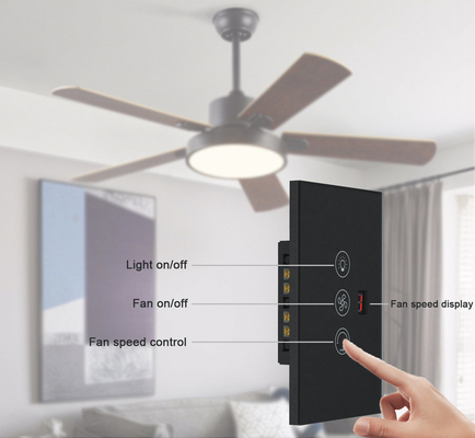 Glomarket Tuya Wifi Smart Fan Switch Tuya Smart Switch แฟนสปีด ไฟเปิดปิด การควบคุมเสียง การควบคุมสวิตช์สแตนดาร์ท EU / US