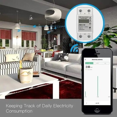 Glomarket Wifi Tuya/Smart Life App การควบคุมทางไกล เครื่องป้องกันวงจรสมาร์ท เครื่องรีเล่ย์ เครื่องสวิทช์ เครื่องตัดไฟ เครื่องวัดพลังงาน