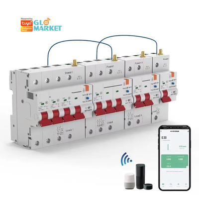 Glomarket เครื่องตัดวงจร Wifi เครื่องตัดวงจรสมาร์ท สวิตช์ Tuya Smart 1p 2p 3p 4p เครื่องตัดวงจรไฟฟ้าระบบบ้านสมาร์ท 4P MCB