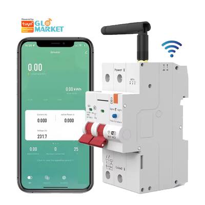 Glomarket เครื่องตัดวงจร Wifi เครื่องตัดวงจรสมาร์ท สวิตช์ Tuya Smart 1p 2p 3p 4p เครื่องตัดวงจรไฟฟ้าระบบบ้านสมาร์ท 4P MCB