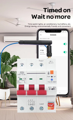 Glomarket เครื่องตัดวงจร Wifi เครื่องตัดวงจรสมาร์ท สวิตช์ Tuya Smart 1p 2p 3p 4p เครื่องตัดวงจรไฟฟ้าระบบบ้านสมาร์ท 4P MCB